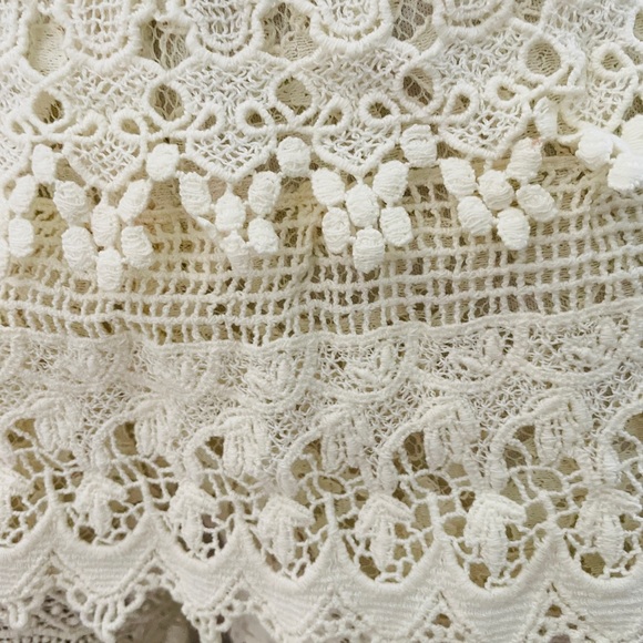 STELLA White Label Ivory FLORAL Tiered LACE SHORTS S - Picture 6 of 12
